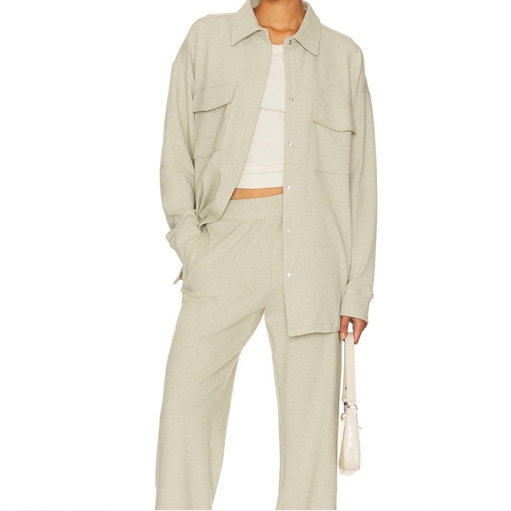 Eberjey  Revolve Lux Shacket Set Green lounge set